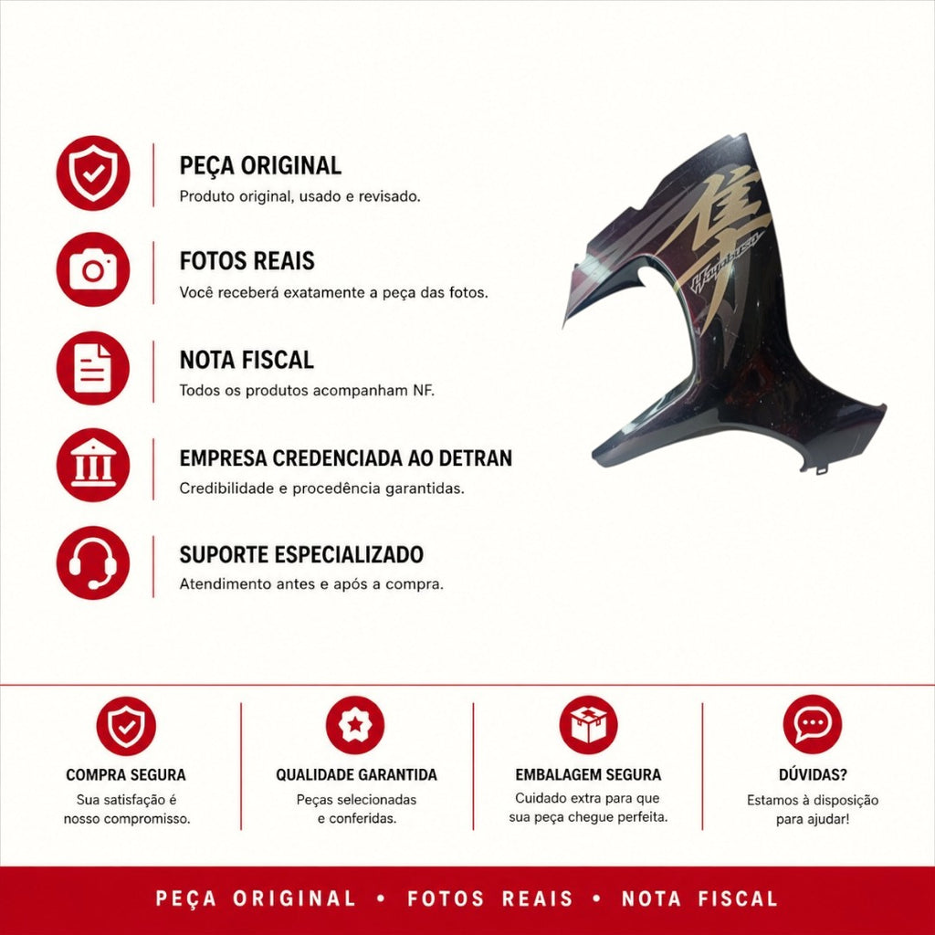 'Lateral Direita Suzuki Hayabusa 1300 2009 A 2019 Original' | MJ Moto Peças