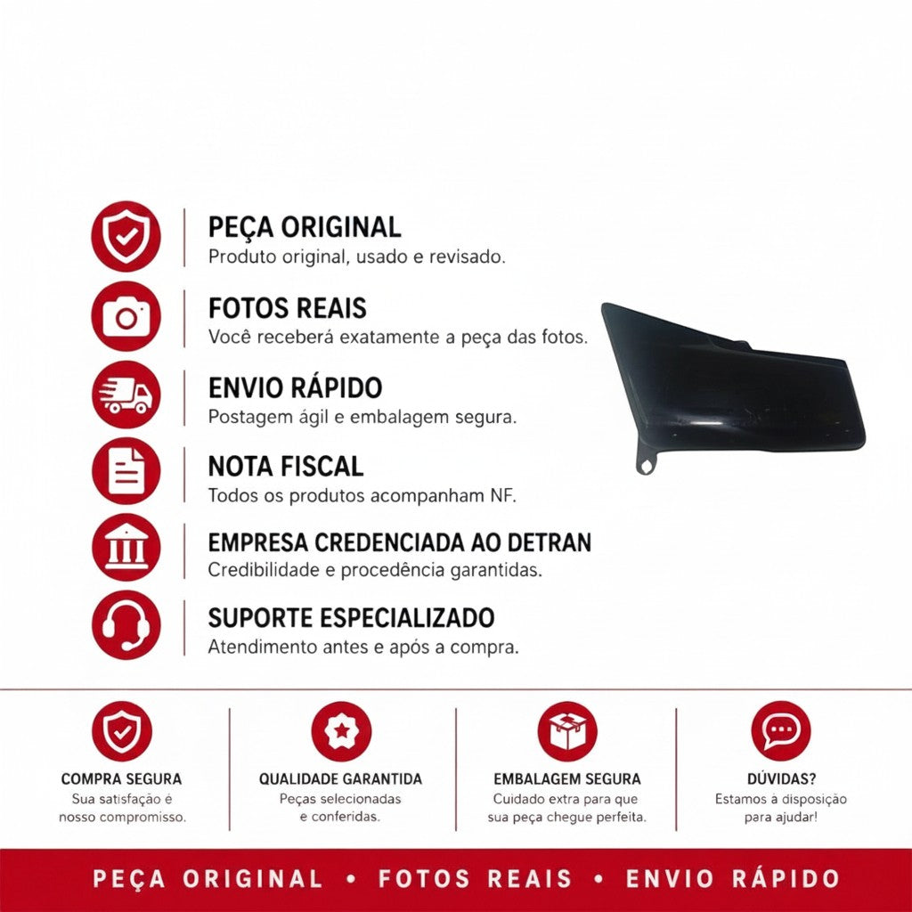 Tampa Lateral Esquerda Honda CG 125 Today 1984 1985 1986 1987 1988 1989 1990 1991 1992 1993 1994 Original - foto 2